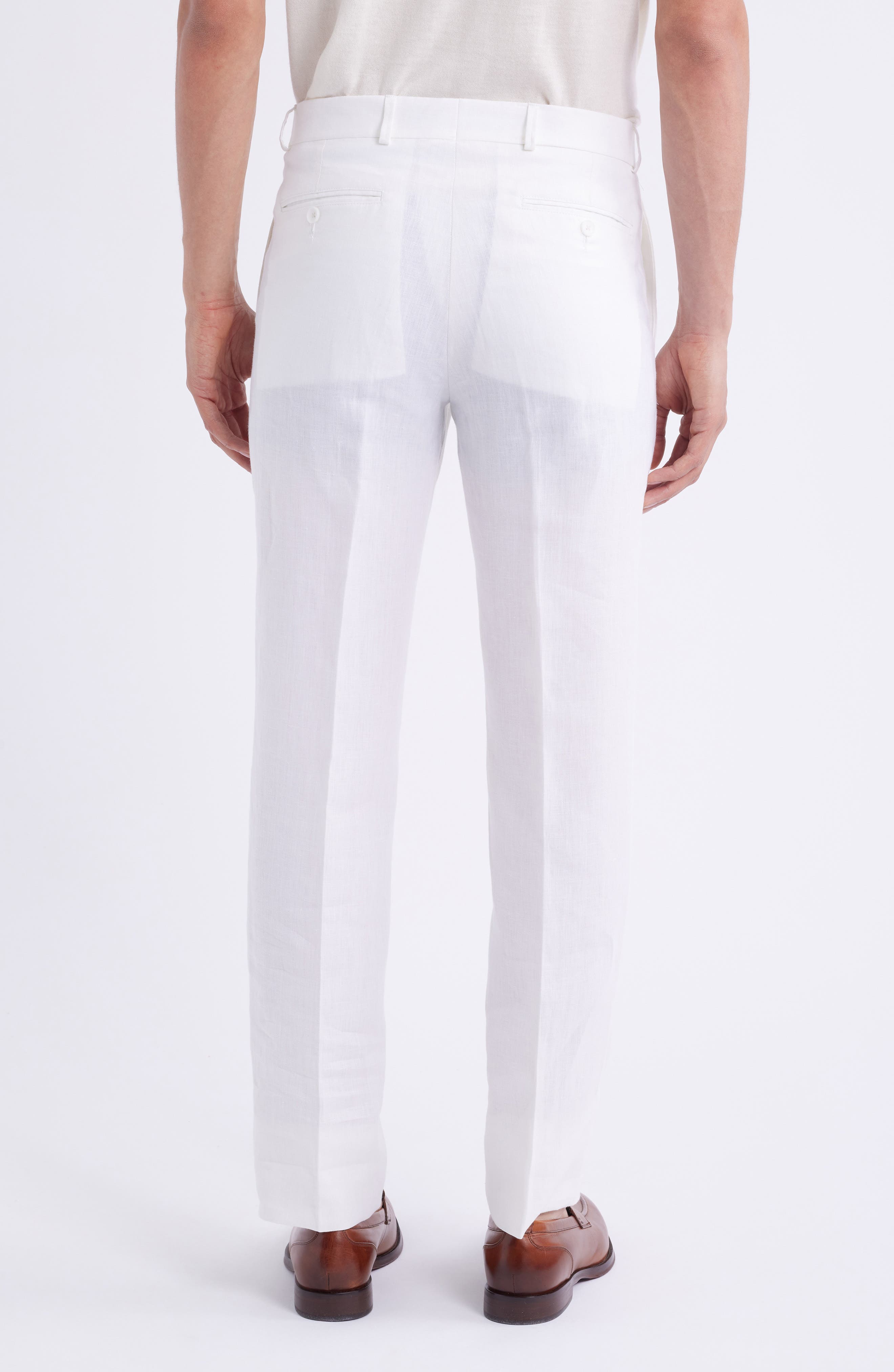 Flat Front Linen Dress Pants - image 2
