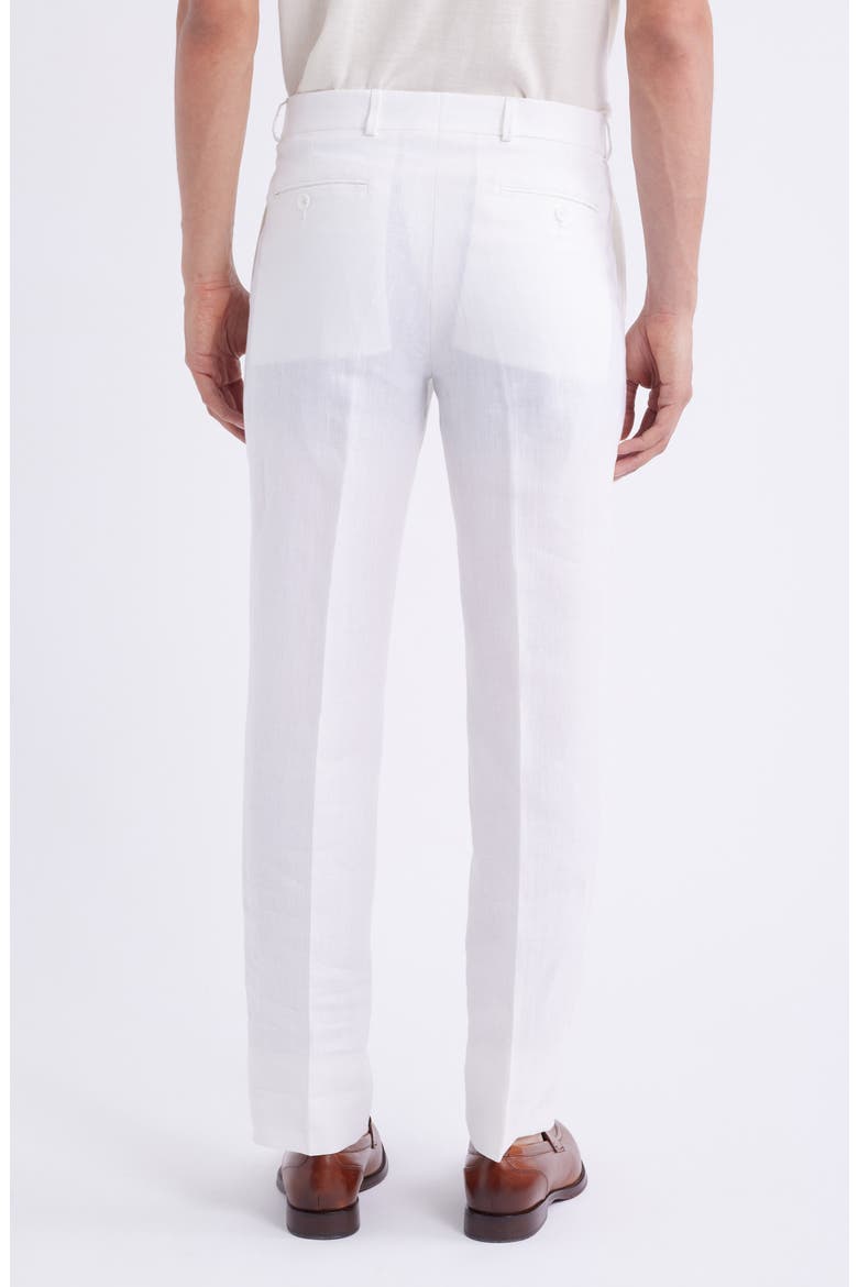 Flat Front Linen Dress Pants, Alternate, color, WHITE