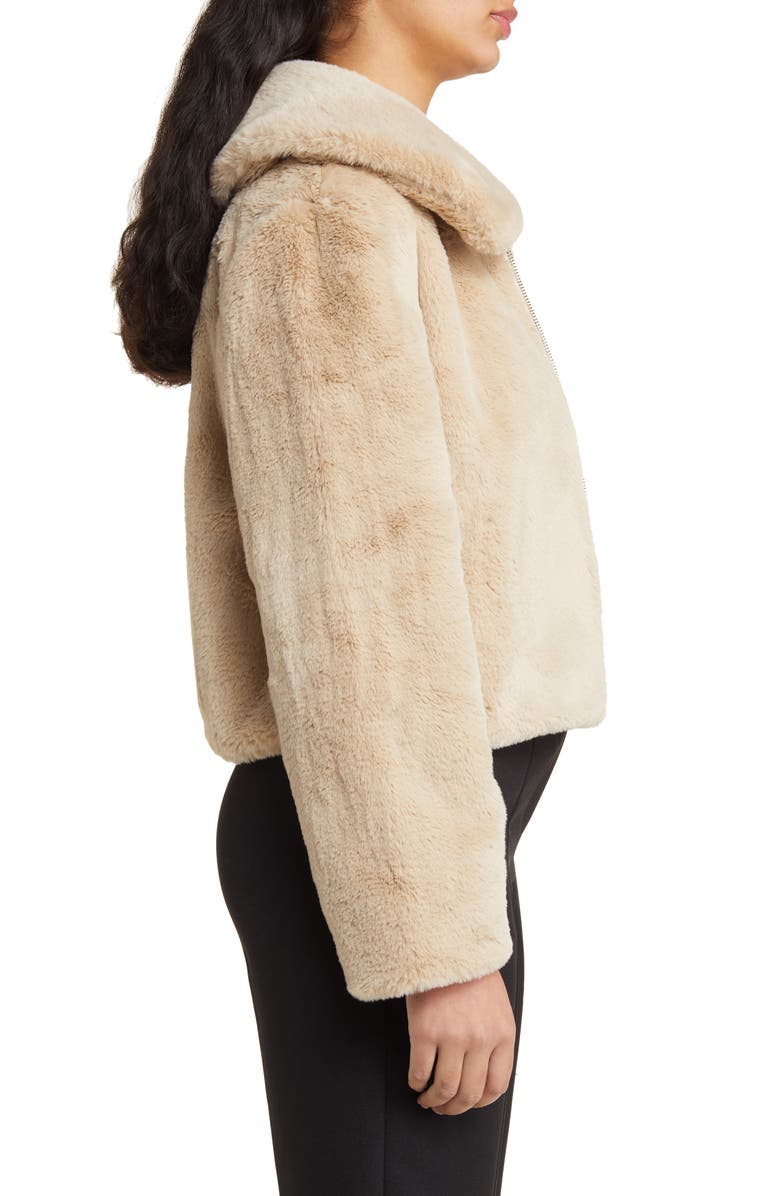 Open Edit Zip Front Faux Fur Jacket, Alternate, color,