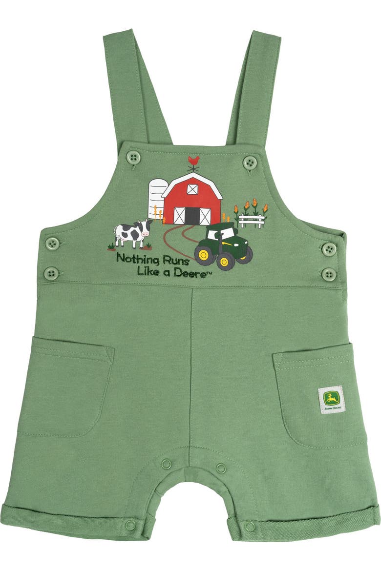 2-Piece Shortall and T-Shirt Set, Alternate, color, Sage Green Cream