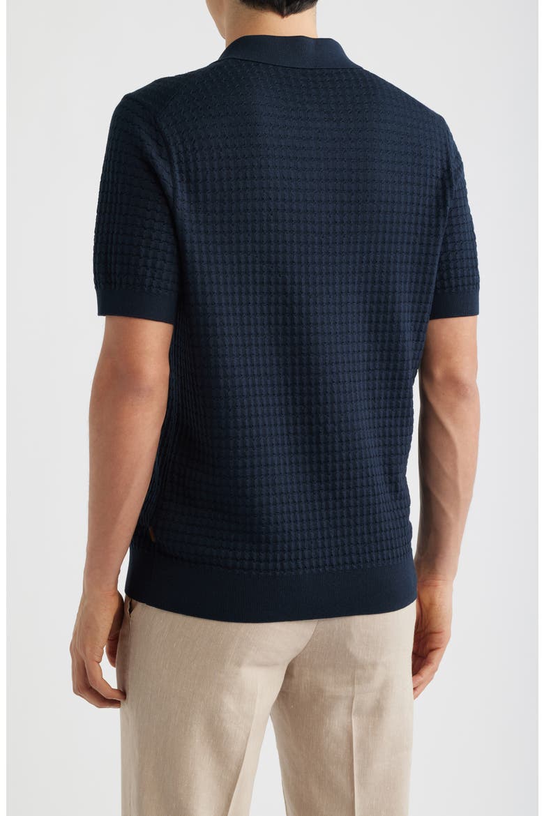 L-Nadalione Silk & Cotton Polo, Alternate, color, DARK BLUE