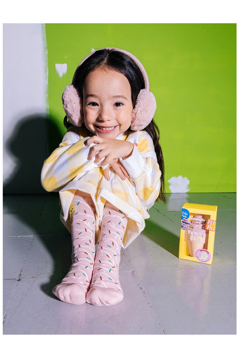 Kids' Yummy Cone 3D Socks, Alternate, color, PINK MULTICOLOR