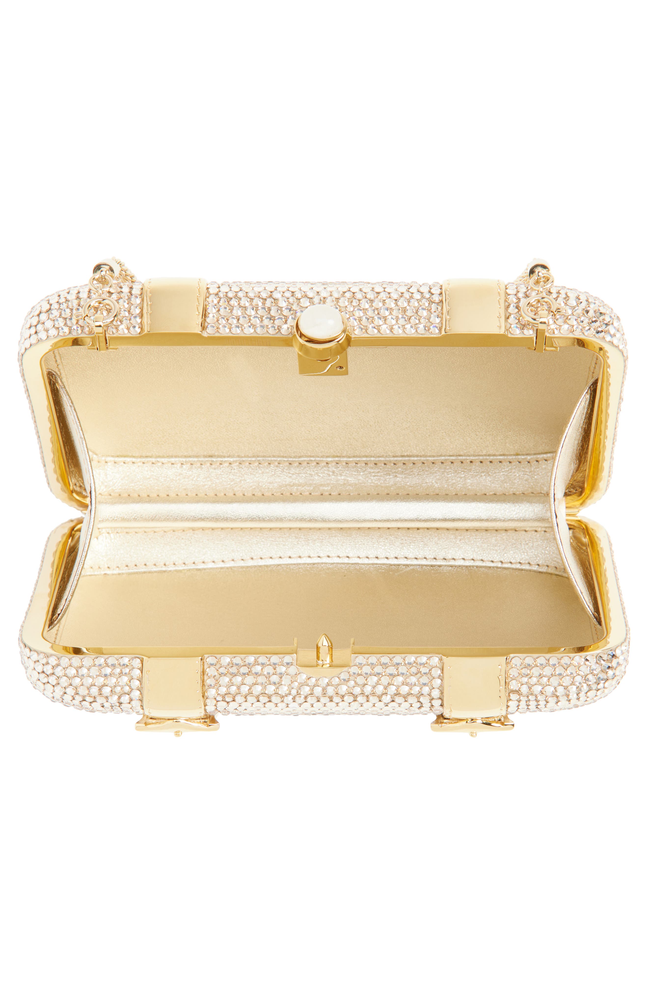 JUDITH LEIBER COUTURE Valise Crystal Clutch, Alternate, color, Champagne Prosecco