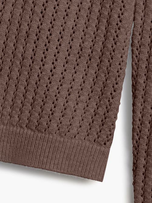 Ministry Of Supply Atlas Textured V-neck Sweater In Ash Brown