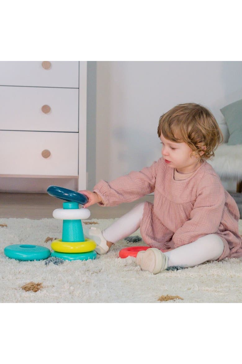 Feel To Learn Tower Stacking And Rolling Rings, Alternate, color, Blue-Green Multi
