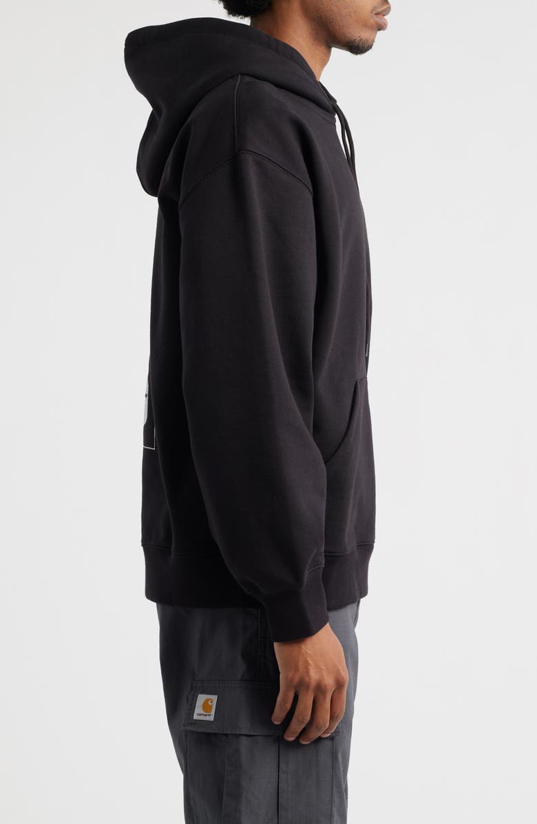 Carhartt Work In Progress Logo Hooded Sweatshirt, Alternate, color, Black