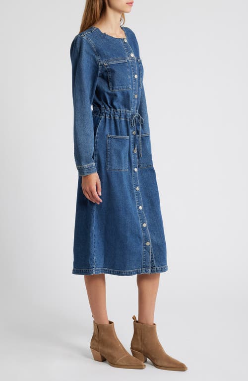 Rails Elysian Long Sleeve Denim Midi Shirtdress In Pebble Blue