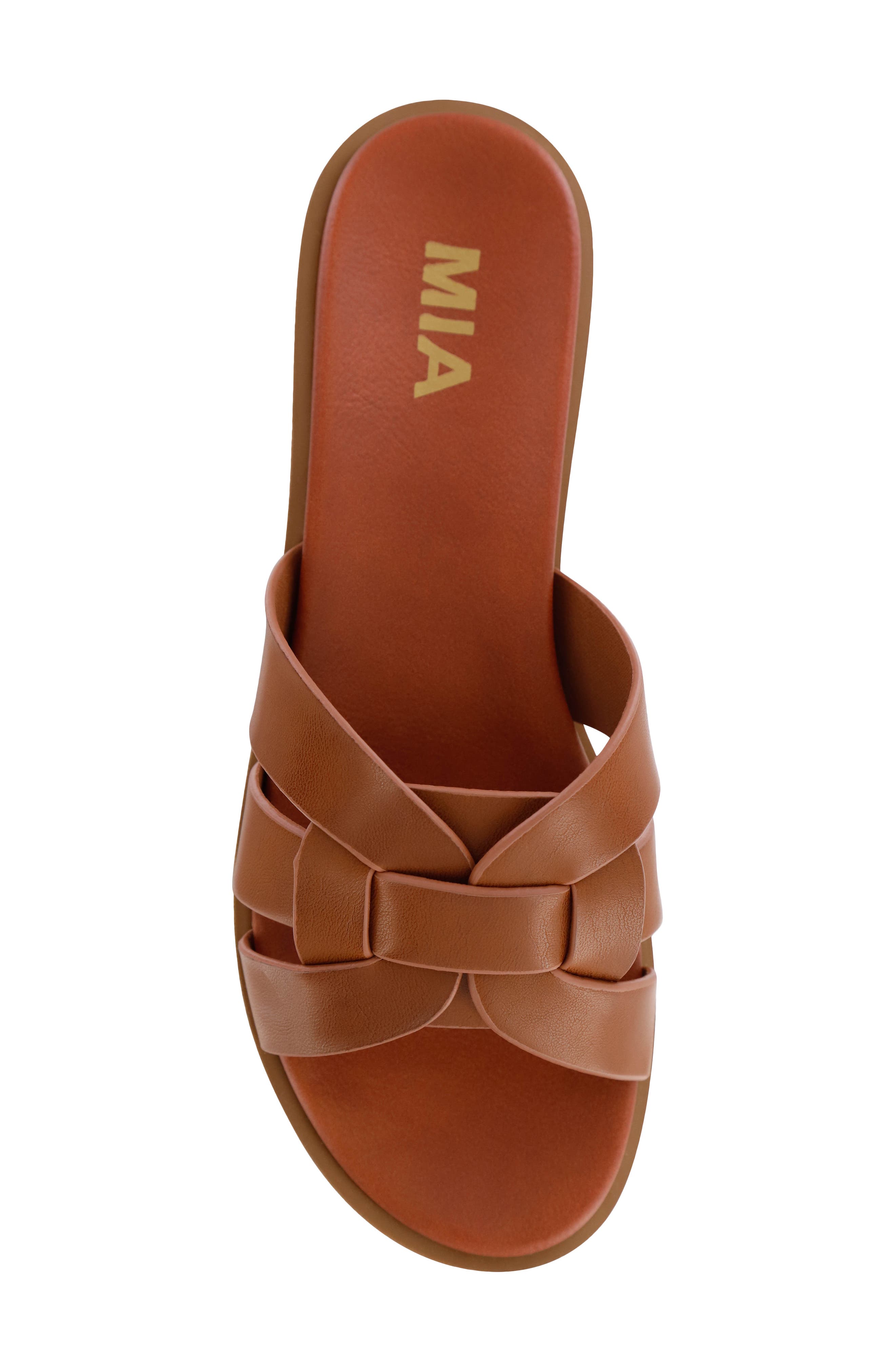 Poliana Slide Sandal, Alternate, color, COGNAC