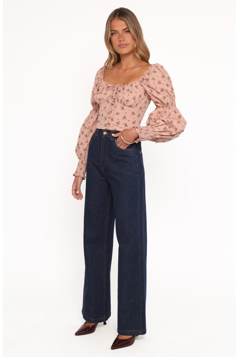Charlene Floral Puff Sleeve Cotton Top, Alternate, color, PINK FLORAL