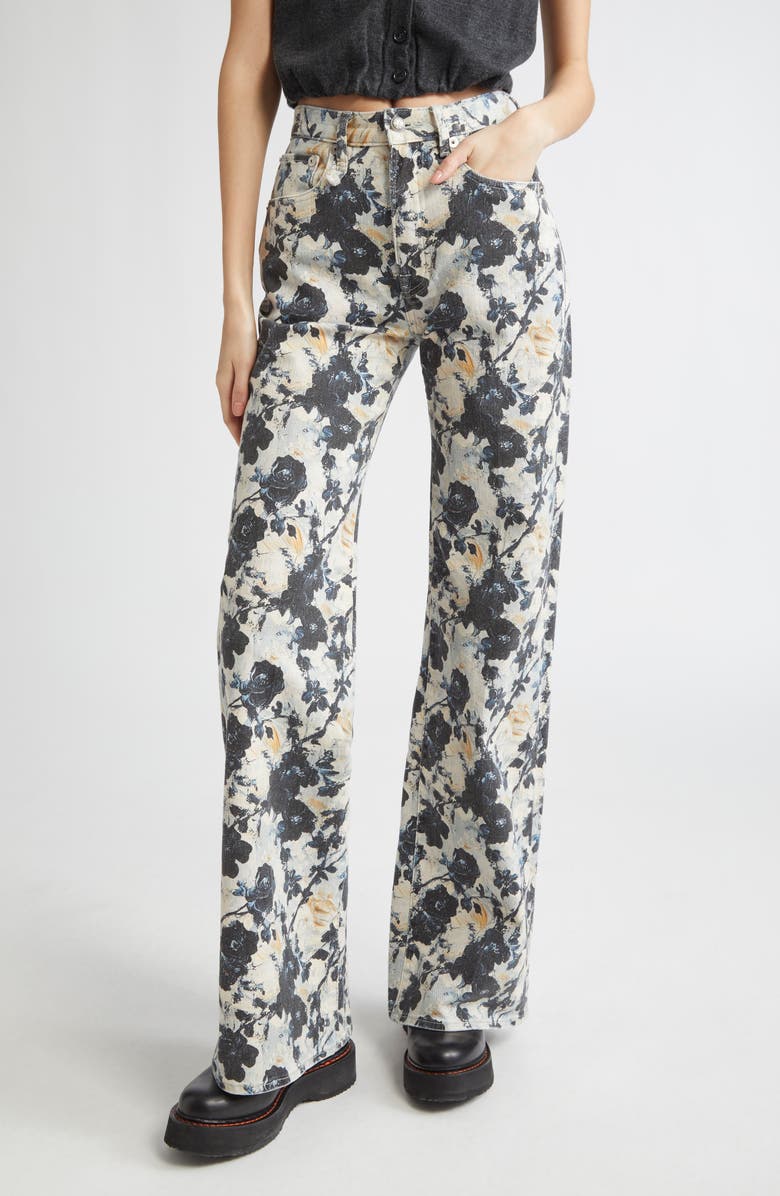 R13 Wide Leg Jeans, Main, color, Abstract Floral