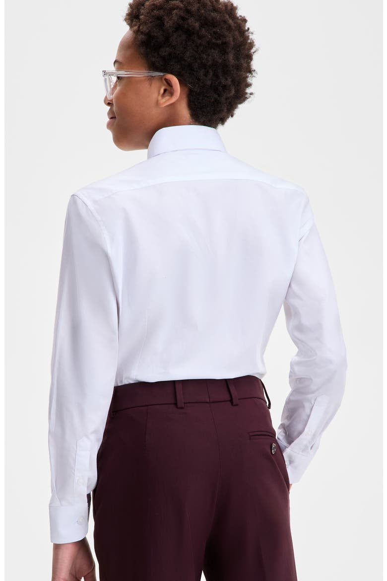Kids' Long Sleeve Dress Shirt, Alternate, color, WHITE