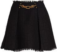 Balmain Chain Tweed A-Line Miniskirt