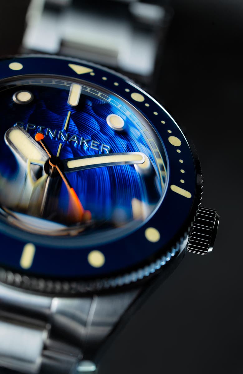 SPINNAKER Challenger Automatic Bracelet Watch, 42mm, Alternate, color, Blue