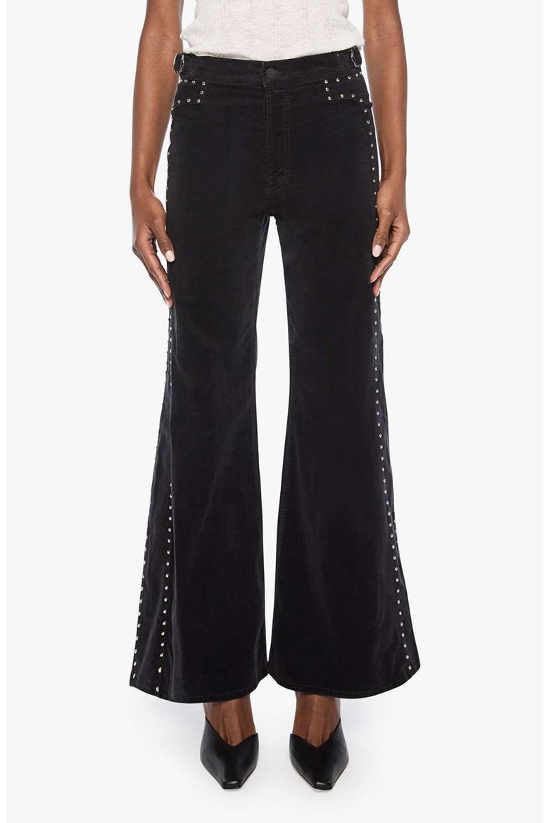 The Tbone Tomcat Studded High Waist Roller Skimp Wide Leg Jeans, Main, color, BELUGA