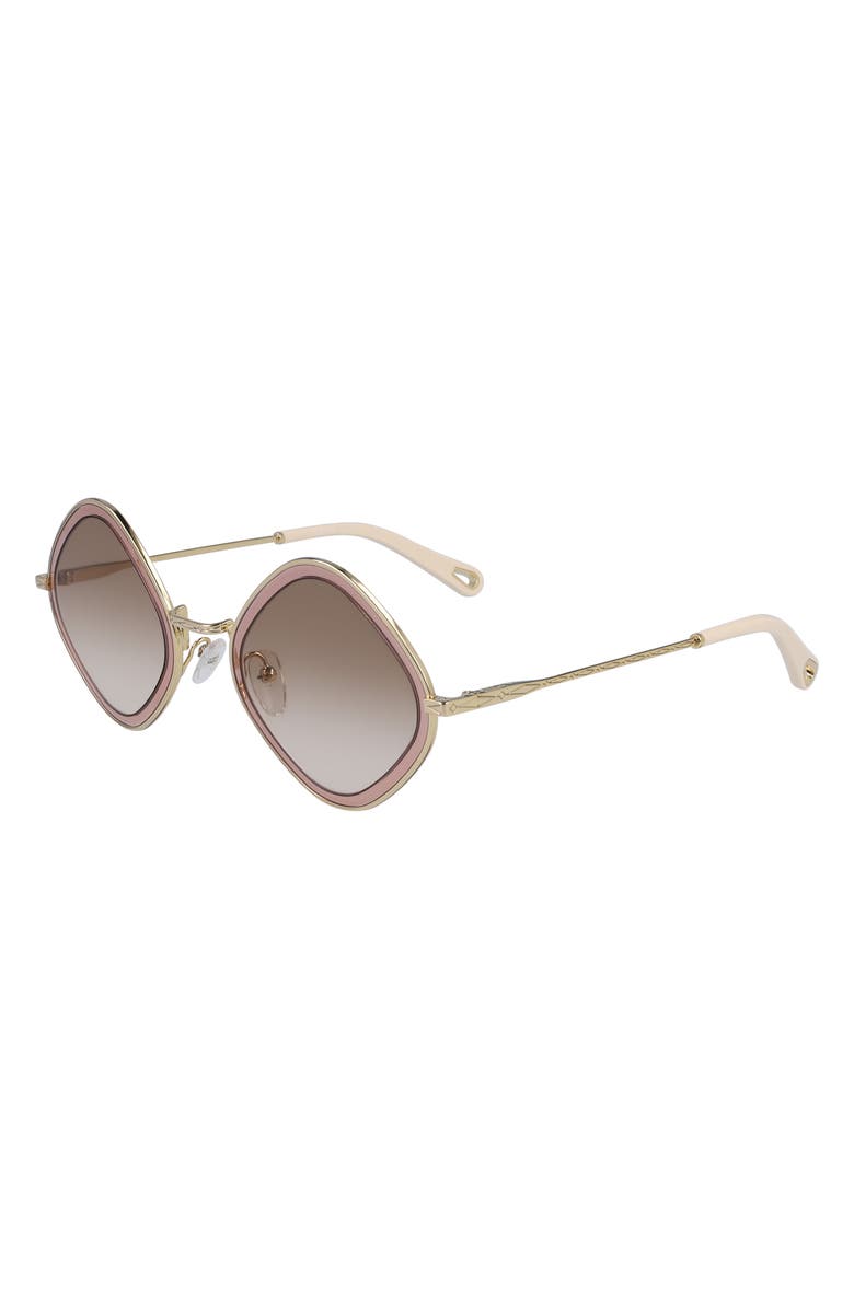 Chloé Mod Rectangle 55mm Sunglasses, Alternate, color,