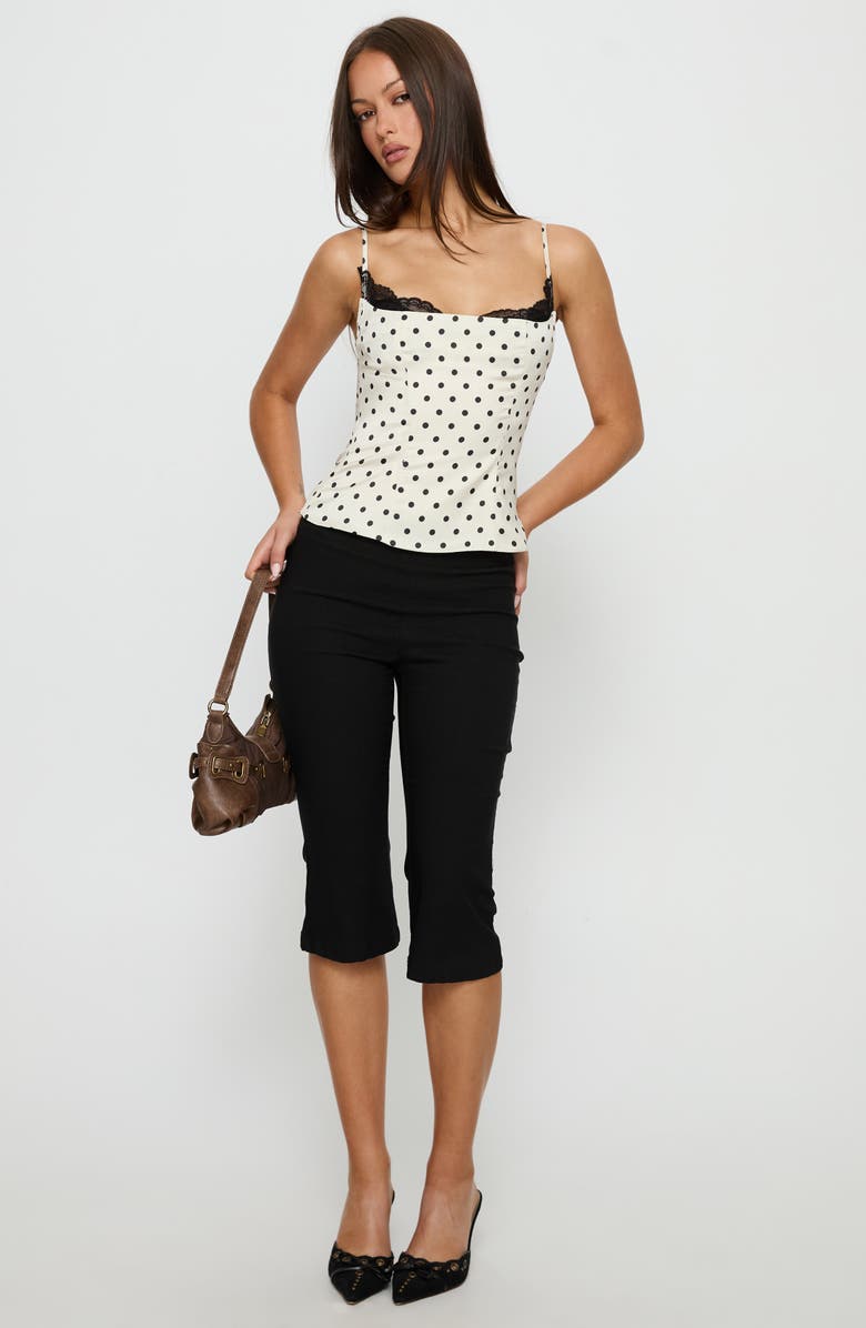 Princess Polly Renaissance Mixed Media Corset Top, Alternate, color, White Polka