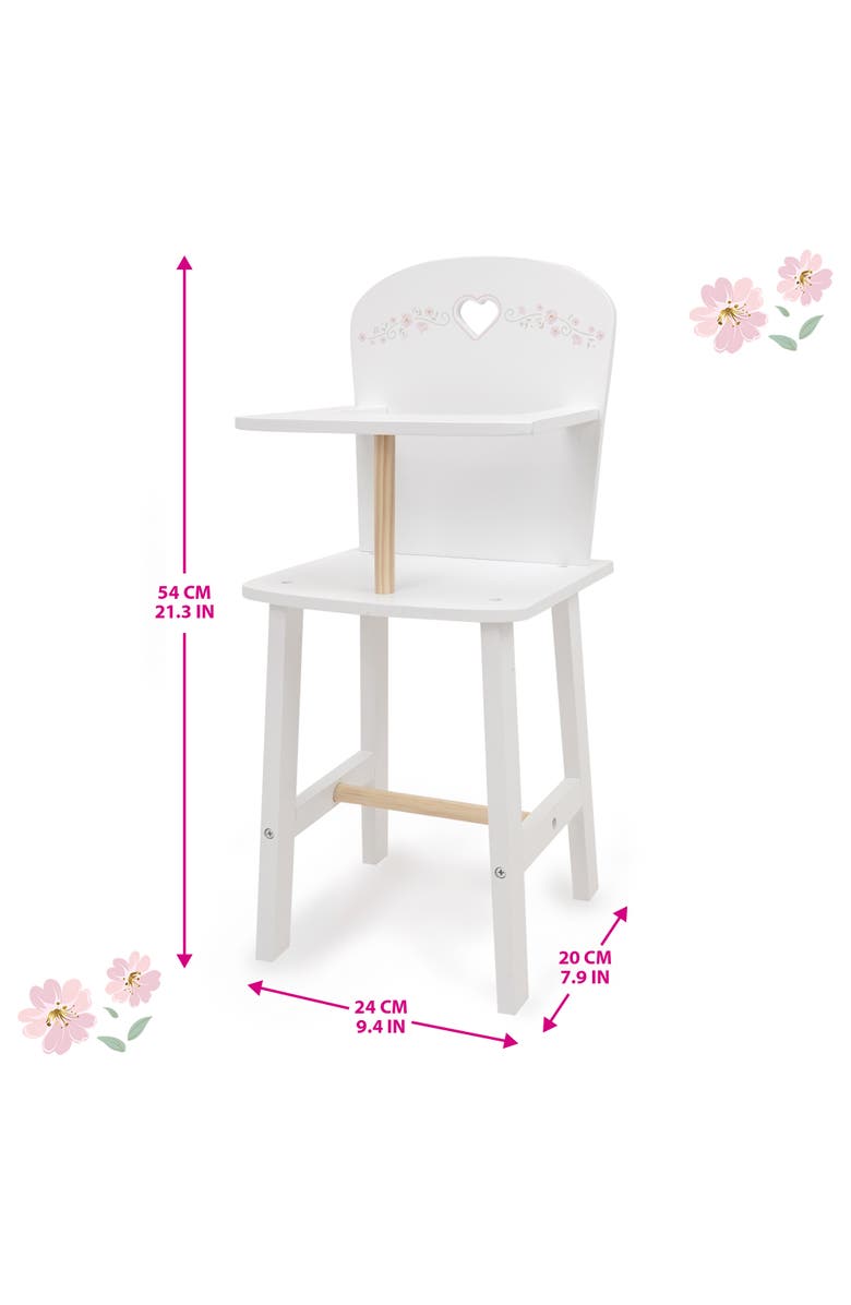 509 Crew Little Flora Wooden Doll Highchair, Alternate, color, White