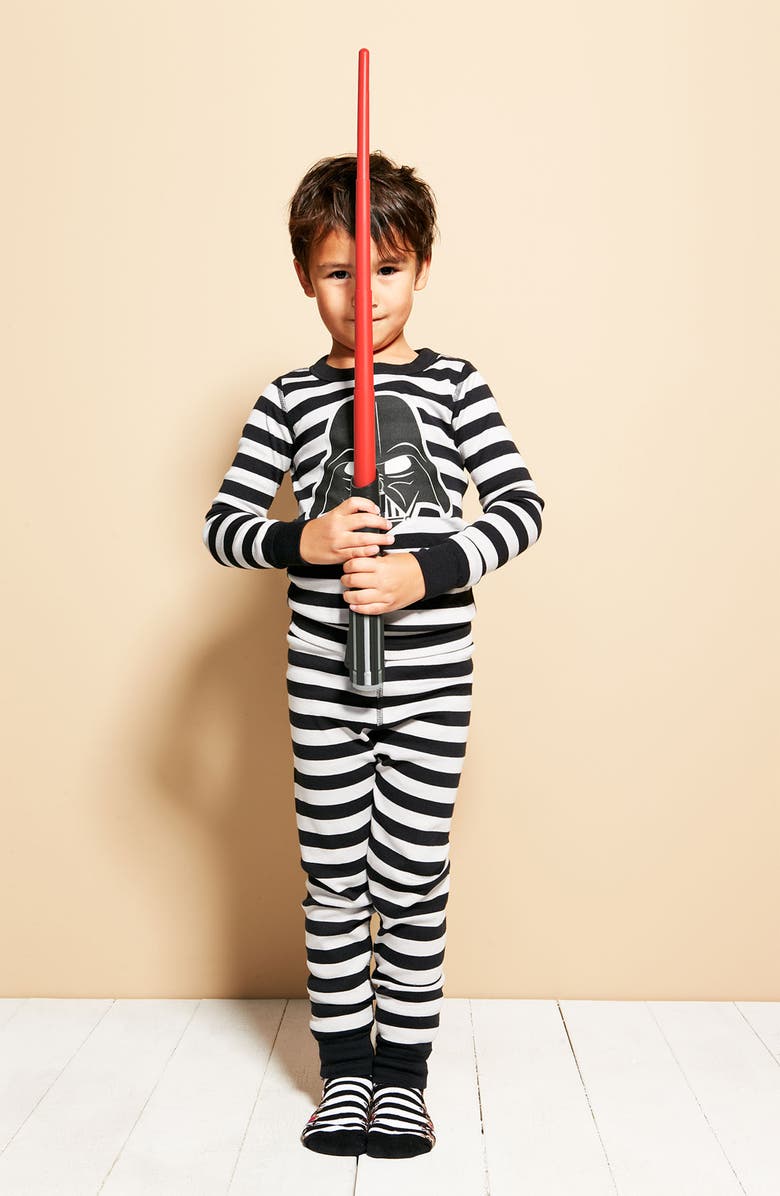 Hanna Andersson Darth Vader<sup>™</sup> Organic Cotton Fitted Two-Piece Pajamas, Alternate, color, 