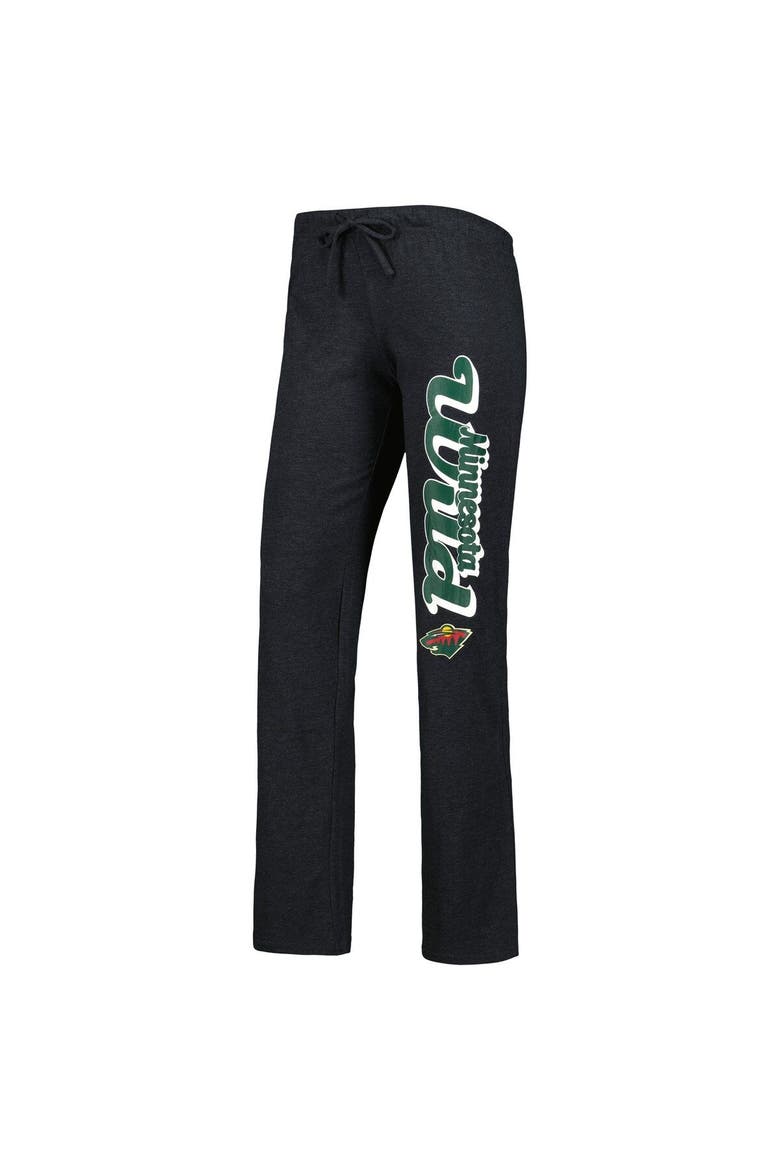 Women's Concepts Sport Heather Green/Heather Black Minnesota Wild Meter Muscle Tank Top & Pants Sleep Set, Alternate, color, Black