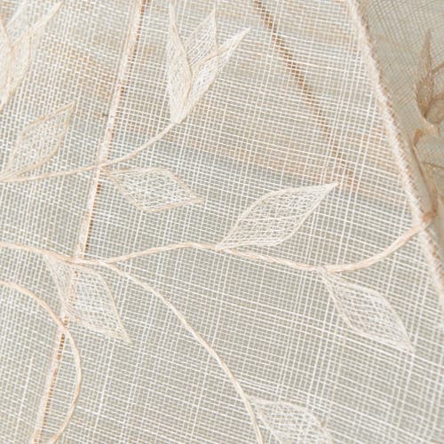 Kubo Ylang Abaca Foldable Food Cover With Flower Applique In Neutral