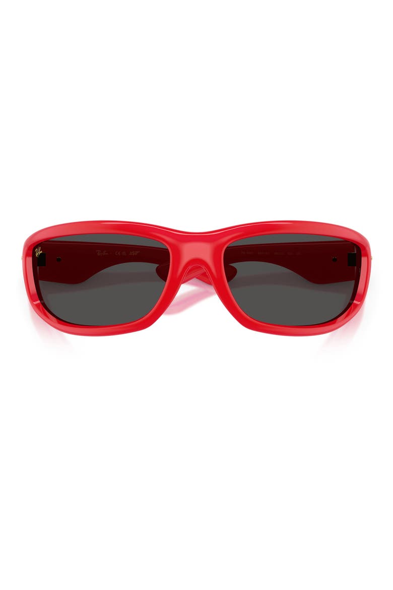 x A$AP Rocky Ultra Wrap 003 86mm Shield Sunglasses, Alternate, color, RED/ DARK GREY