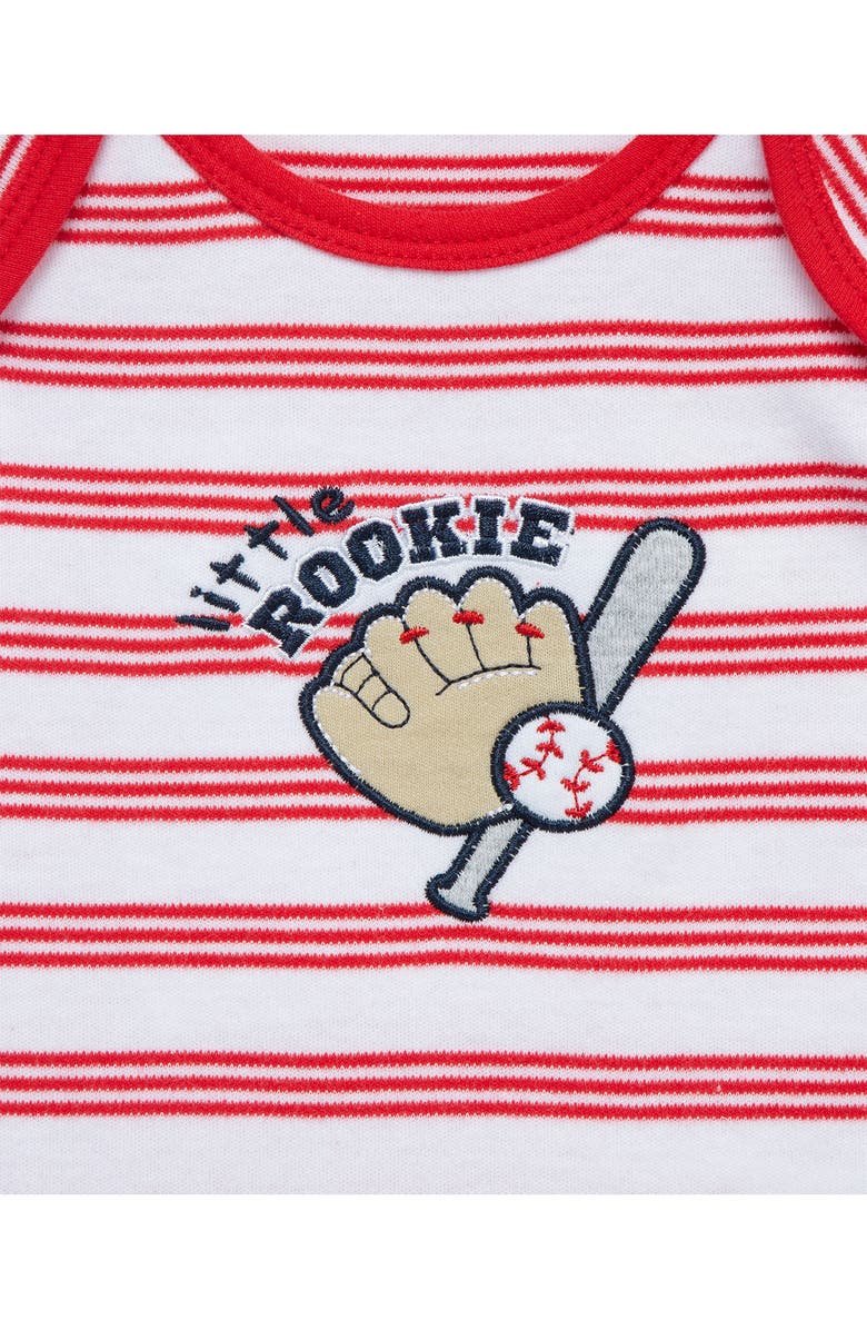 Little Me Baseball Cotton Bodysuit, Joggers & Hat Set, Alternate, color, 