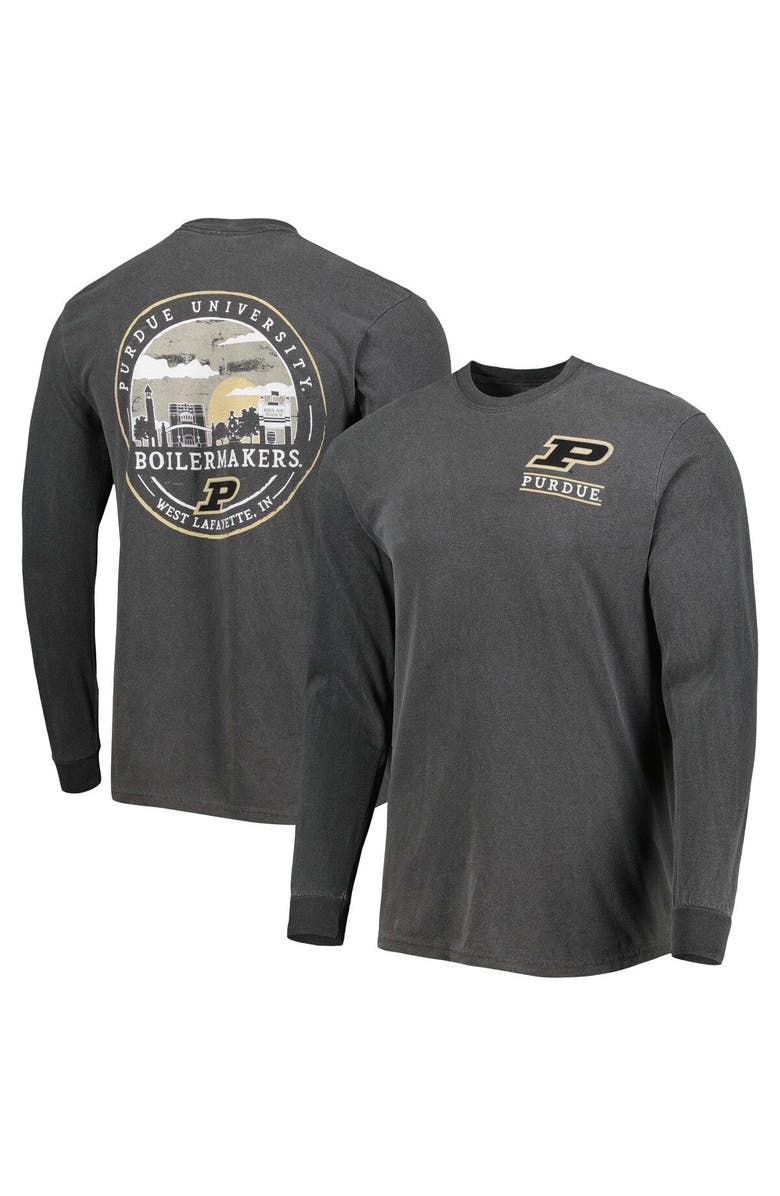 IMAGE ONE Men's Black Purdue Boilermakers Circle Campus Scene Long Sleeve T-Shirt, Main, color, Black