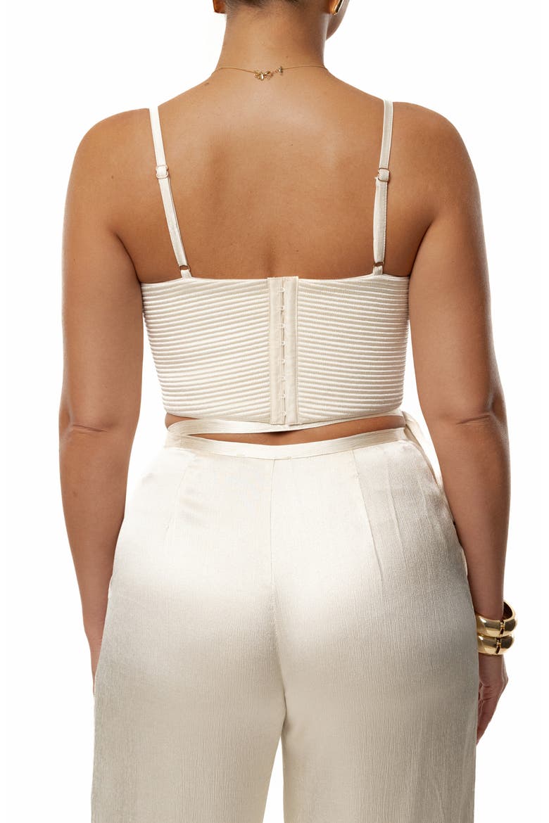 Thalia Textured Bustier Top, Alternate, color, IVORY