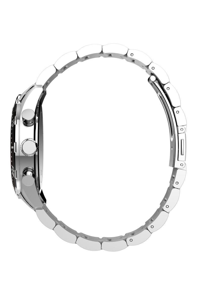 Ridgefield Chronograph Bracelet Watch, 42mm, Alternate, color, BLACK/ SILVER-TONE