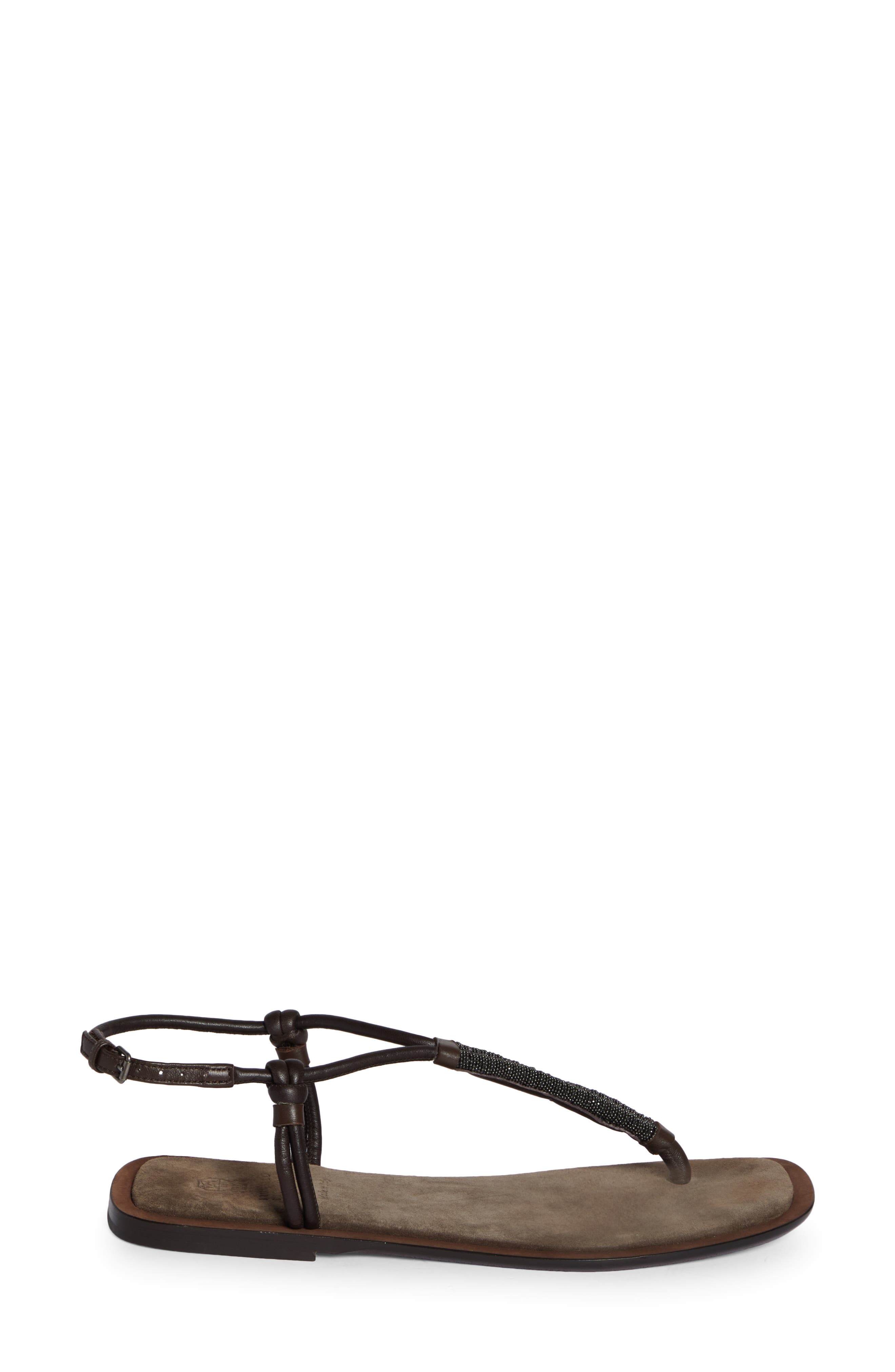 Brunello Cucinelli Monili T-Strap Sandal, Alternate, color, 
