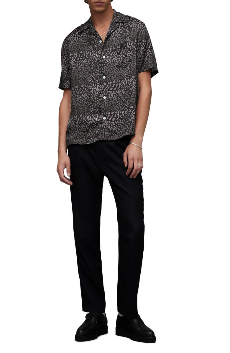 AllSaints Cosmo Print Short Sleeve Button-Up Shirt, Alternate, color,