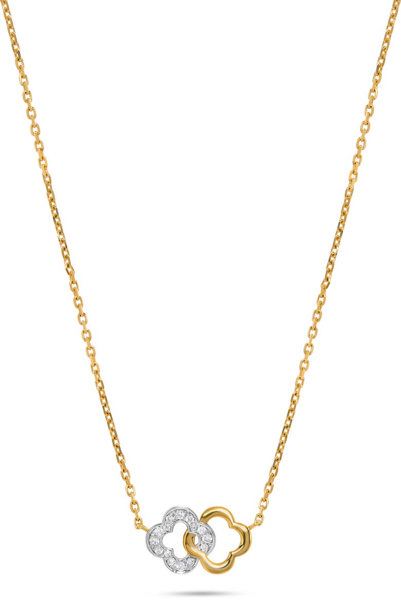 H.J. Namdar Clover Link Diamond Necklace, Main, color, Yellow Gold