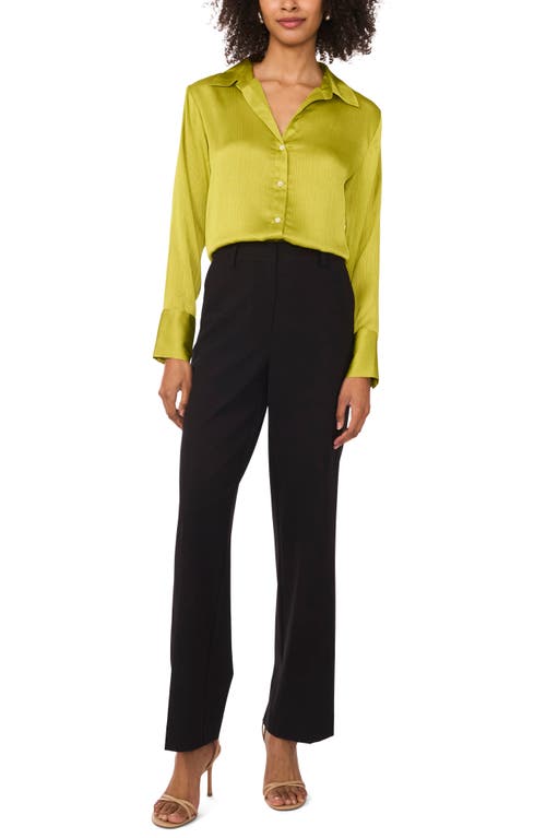 VINCE CAMUTO VINCE CAMUTO TEXTURED SATIN LONG SLEEVE BUTTON-UP SHIRT 