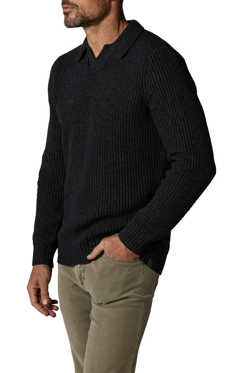 The Normal Brand Ribbed Cotton Blend Polo Sweater, Alternate, color,