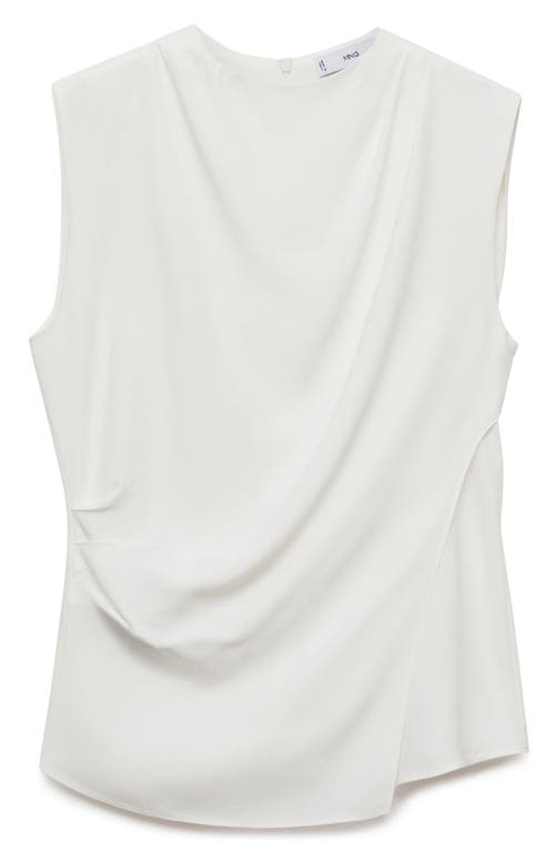 Mango Area Drape Sleeveless Top In Off White