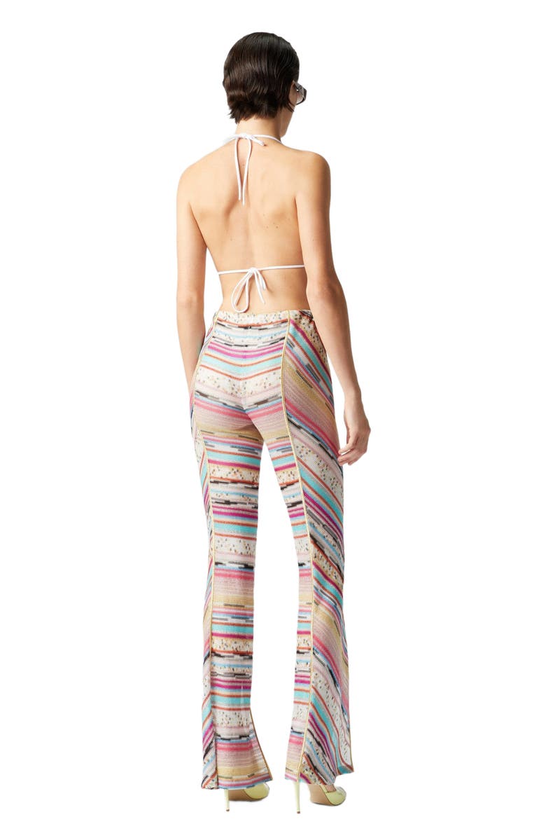 Missoni Lamé Slub Viscose Trousers With Slits At The Bottom, Alternate, color, Multicoloured