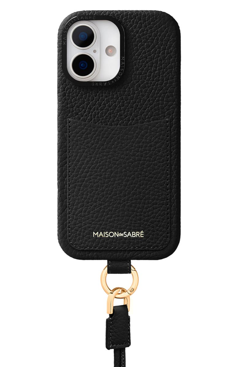 MAISON de SABRÉ Sling Phone Case, Main, color, Black Caviar