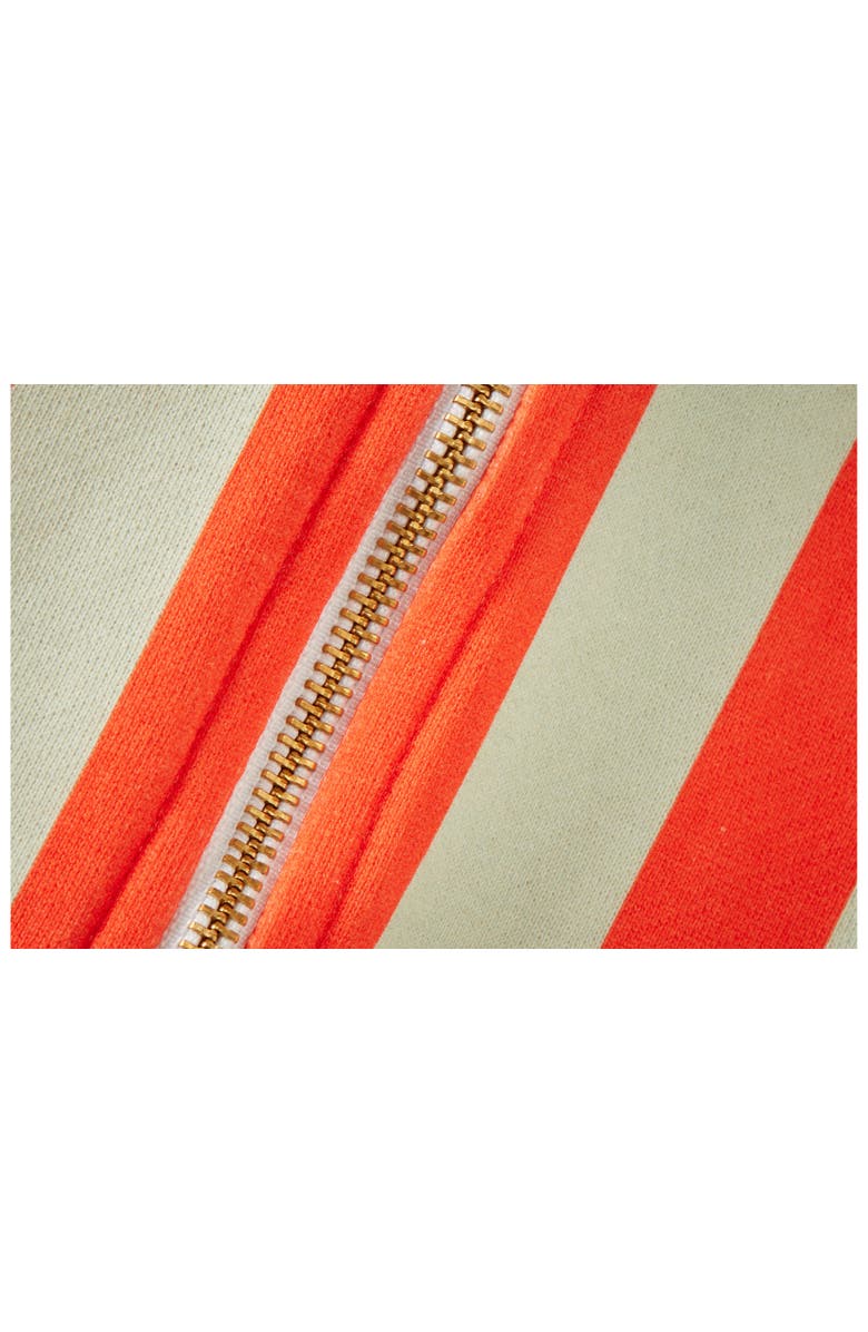 Vild House of Little Striped Organic Cotton Zip Up Hoodie, Alternate, color, Orange/Green Stripe