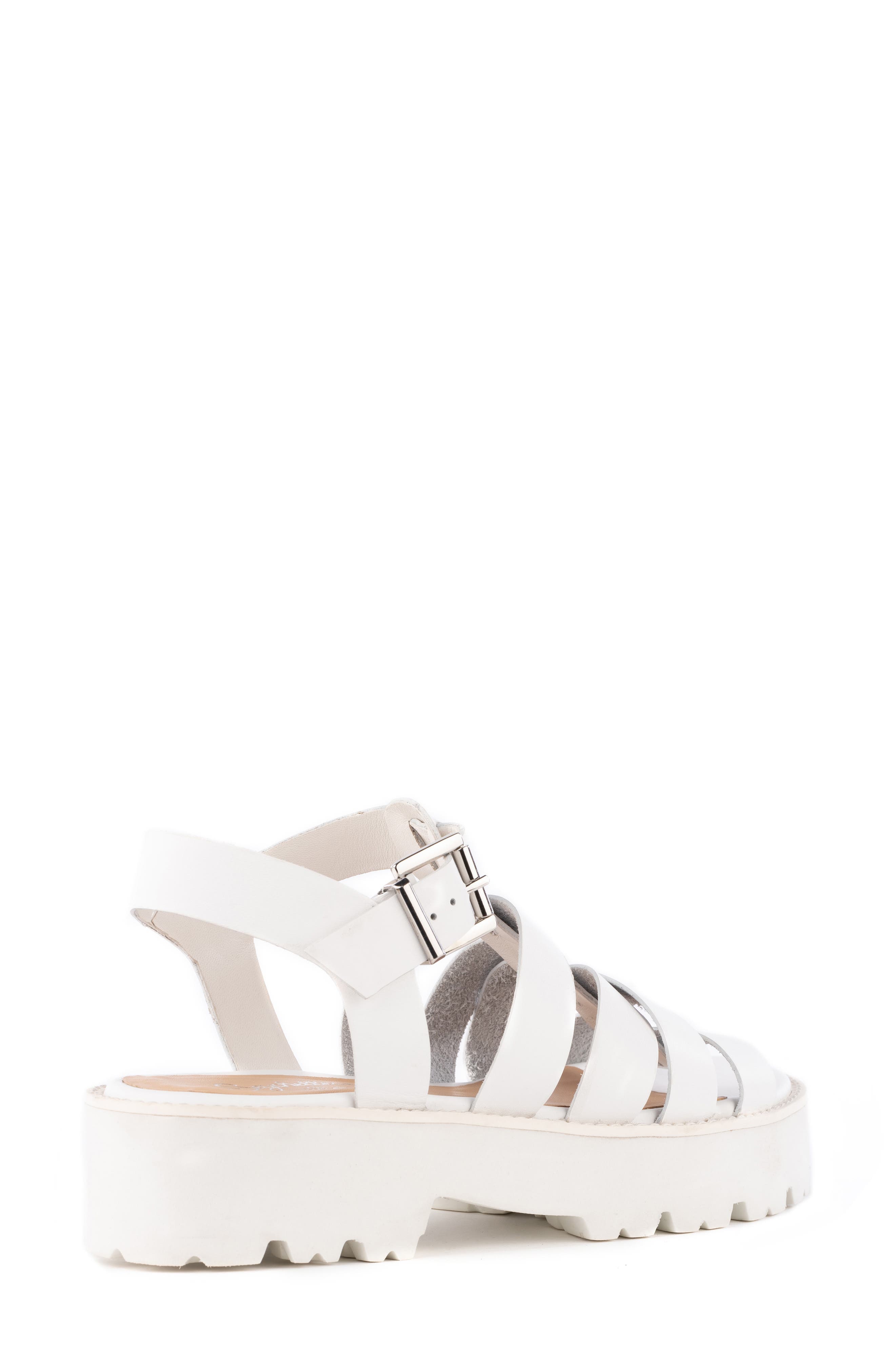 On the Road Platform Sandal, Alternate, color, WHITE LEATHER