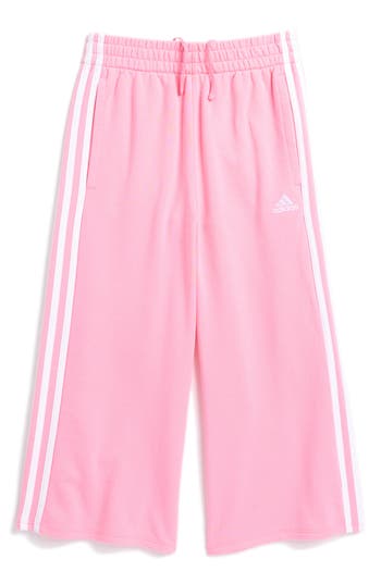 Adidas Originals Adidas Kids' 3-stripes Wide Leg Sweatpants In Bliss Pink