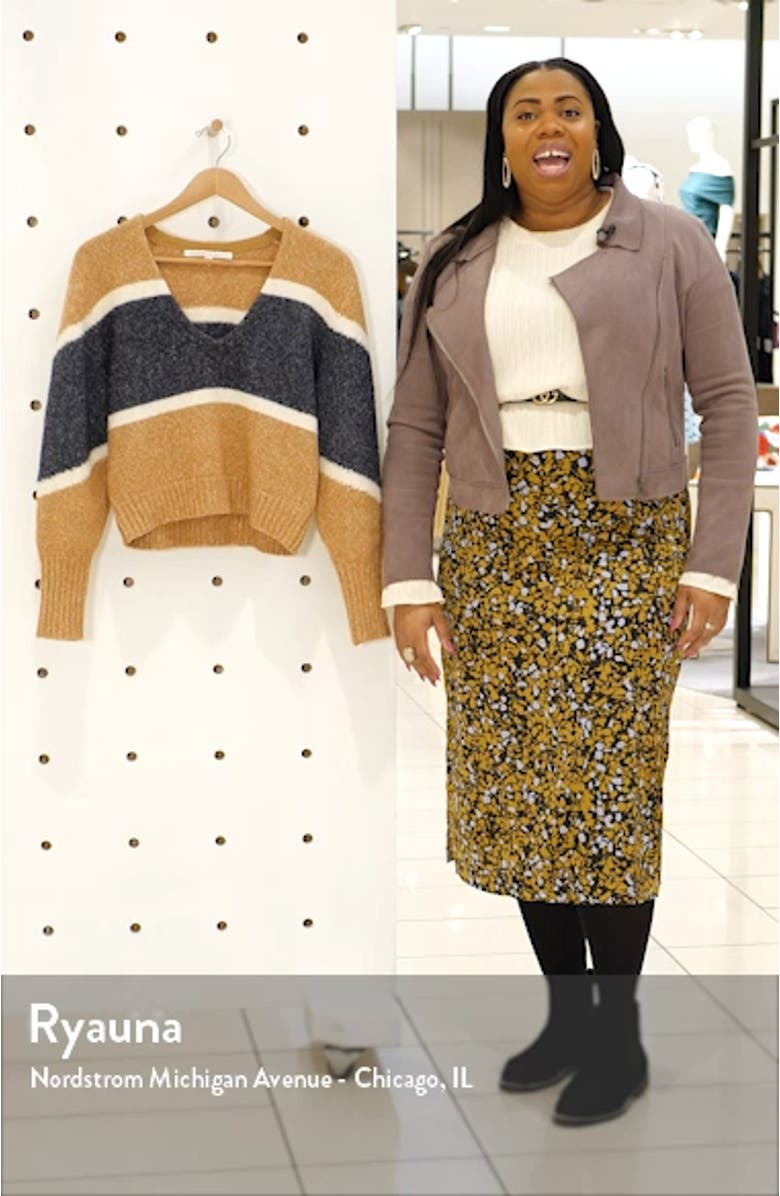 Emilia Stripe V-Neck Sweater, sales video thumbnail