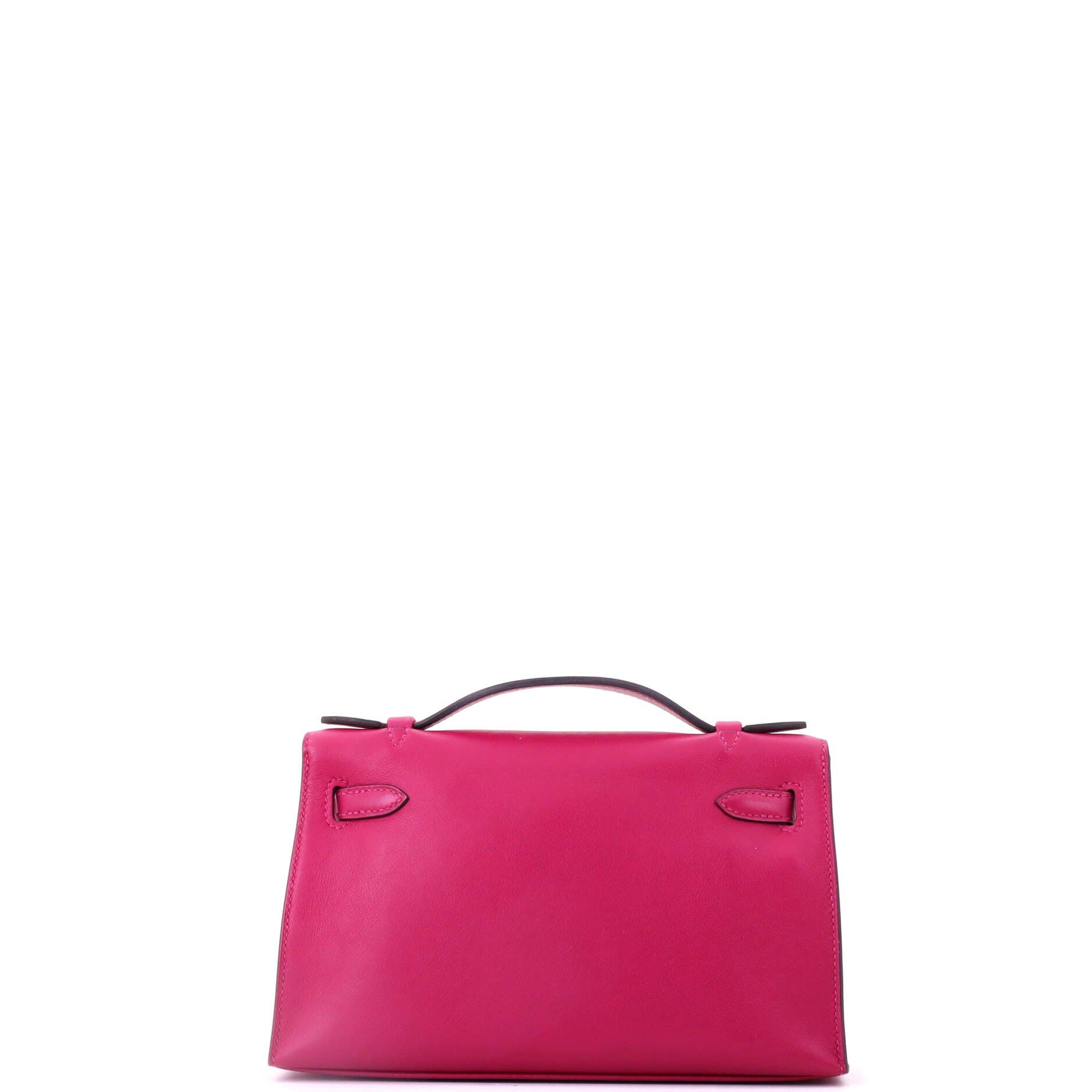 Pre-Owned Hermes Kelly Pochette Swift, Alternate, color, Rose Pourpre