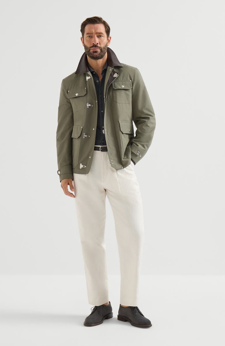 Brunello Cucinelli Cotton piqué Western shirt, Alternate, color, Anthracite