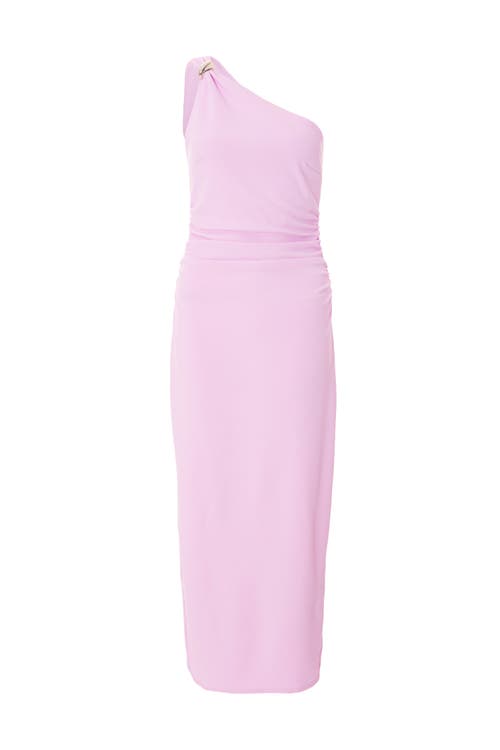 Quiz Scuba Crepe One Shoulder Buckle Detail Maxi Dress In Lilac