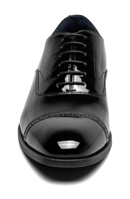 Stacy Adams Concorde Ii Patent Cap Toe Wholecut Shoe In Black Patent