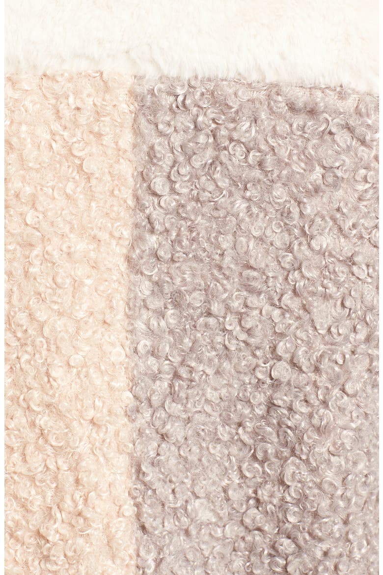 Patchwork Faux Fur Coat, Alternate, color, CREAM