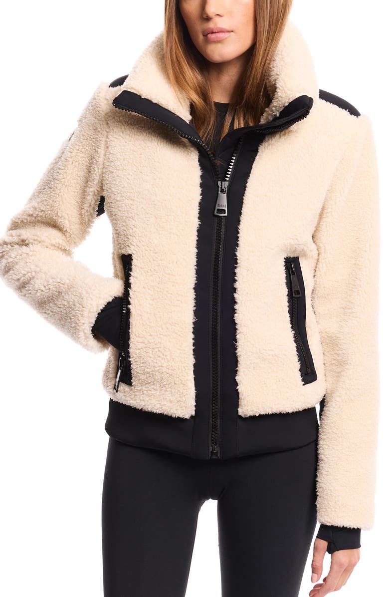 SAM. Willie Faux Shearling Jacket, Main, color, Almond