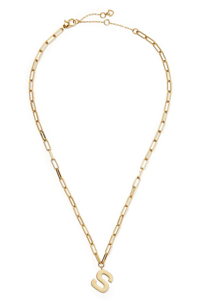 Initial Pendant Necklace, Alternate, color, S GOLD
