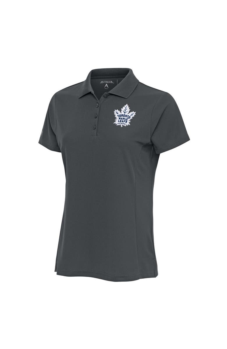 ANTIGUA Women's Antigua Charcoal Toronto Maple Leafs Team Logo Legacy Pique Polo, Main, color, 