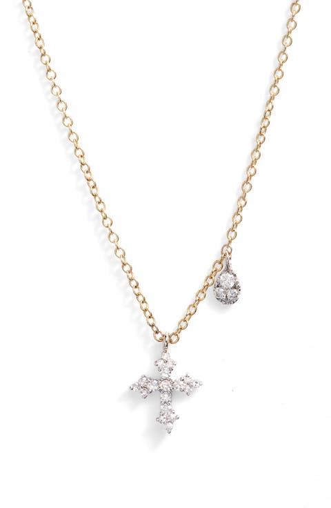 Diamond Cross Pendant Necklace